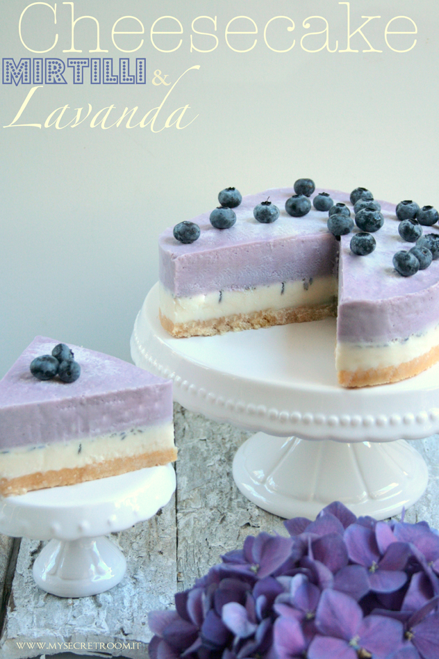 cheesecake lavanda e mirtilli senza cottura